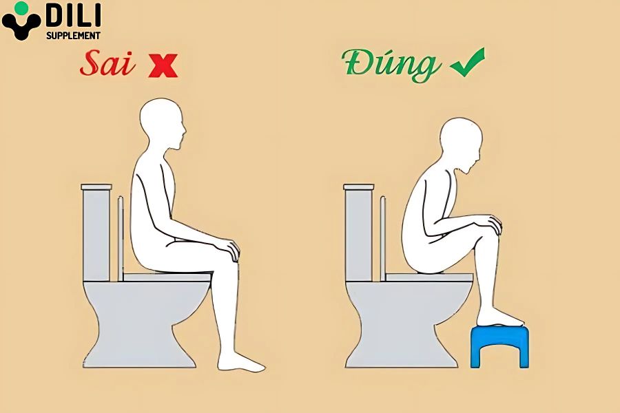 cách trị táo bón nặng tư thế đi vệ sinh đúng cách