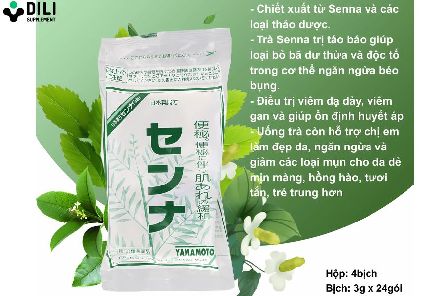 thuốc trị táo bón ở người lớn của nhật yamamoto kampo senna