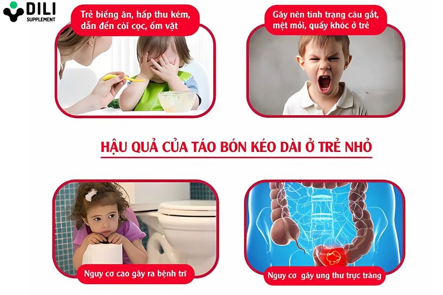 hậu quả của táo bón ở trẻ 